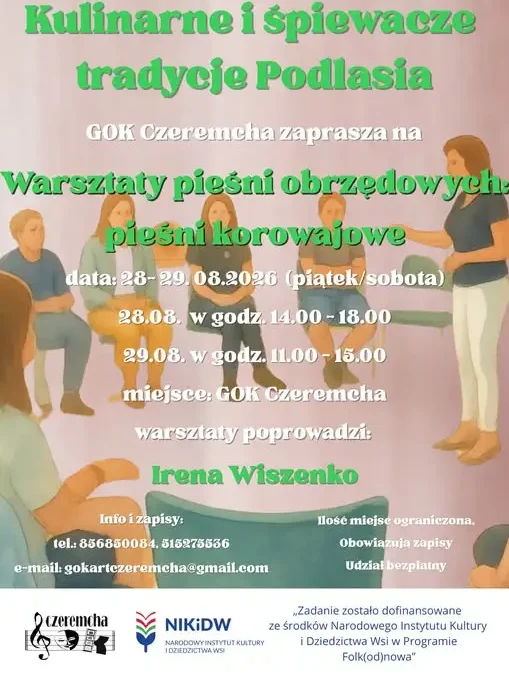 Bezpłatne warsztaty pieśni obrzędowych w GOK Czeremcha