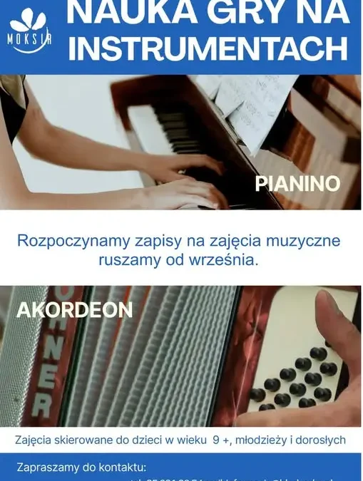 Szkoła muzyczna w Kleszczelach zaprasza na naukę gry na pianinie i akordeonie