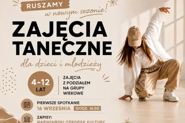 Zajęcia taneczne dla dzieci w Narwiańskim Ośrodku Kultury – start 16 września