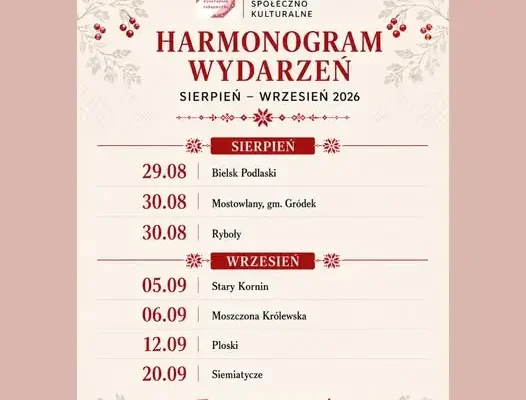 Białoruskie Towarzystwo zaprasza na sierpniowe i wrześniowe wydarzenia kulturalne