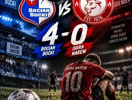 Bocian Boćki rozbił Iskrę Narew 4:0. Mimo przewagi, brak skuteczności