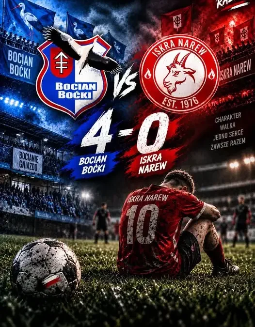 Bocian Boćki rozbił Iskrę Narew 4:0. Mimo przewagi, brak skuteczności