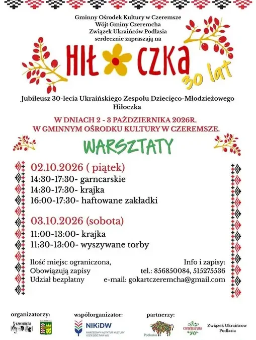 Jubileusz 30-lecia Zespołu Hiłoczka w Czeremsze – zapisy na warsztaty