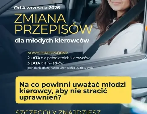 Okres próbny dla młodych kierowców od 4 września – co musisz wiedzieć?