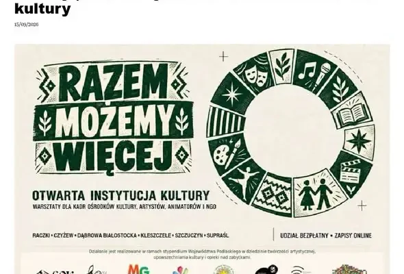 „Razem możemy więcej” – warsztaty dla animatorów kultury w sześciu miejscowościach Podlasia