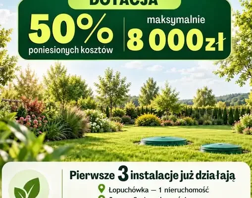 Gmina Narew dofinansowuje przydomowe oczyszczalnie ścieków – pierwsze inwestycje zrealizowane